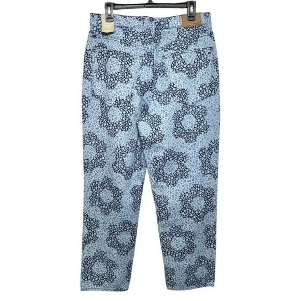 New MADEWELL Baggy Straight Jeans in Quilted Floral in Classic Indigo Size 30